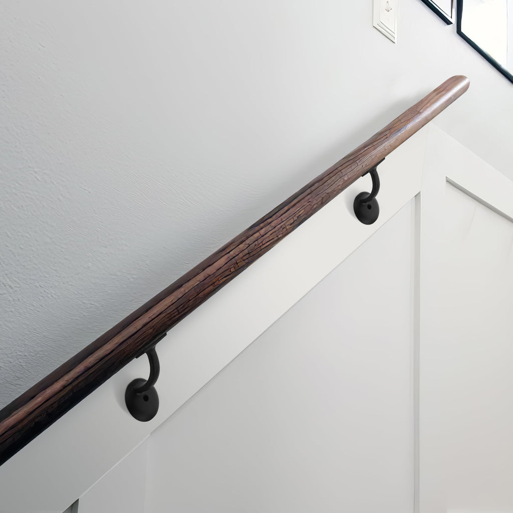 10 Pack Matte Black Hand Rail Bracket Heavy Duty Hardware for Stairways, Home or Office Stair Support Handrail
