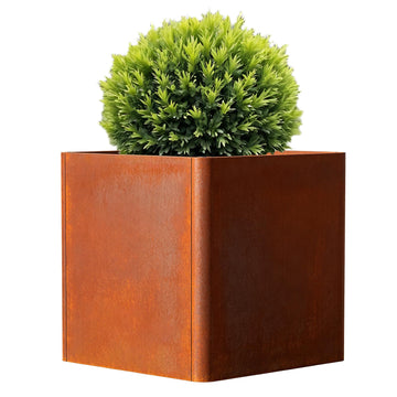 Corten Steel Planters 20 Inch, Pre-Rusted