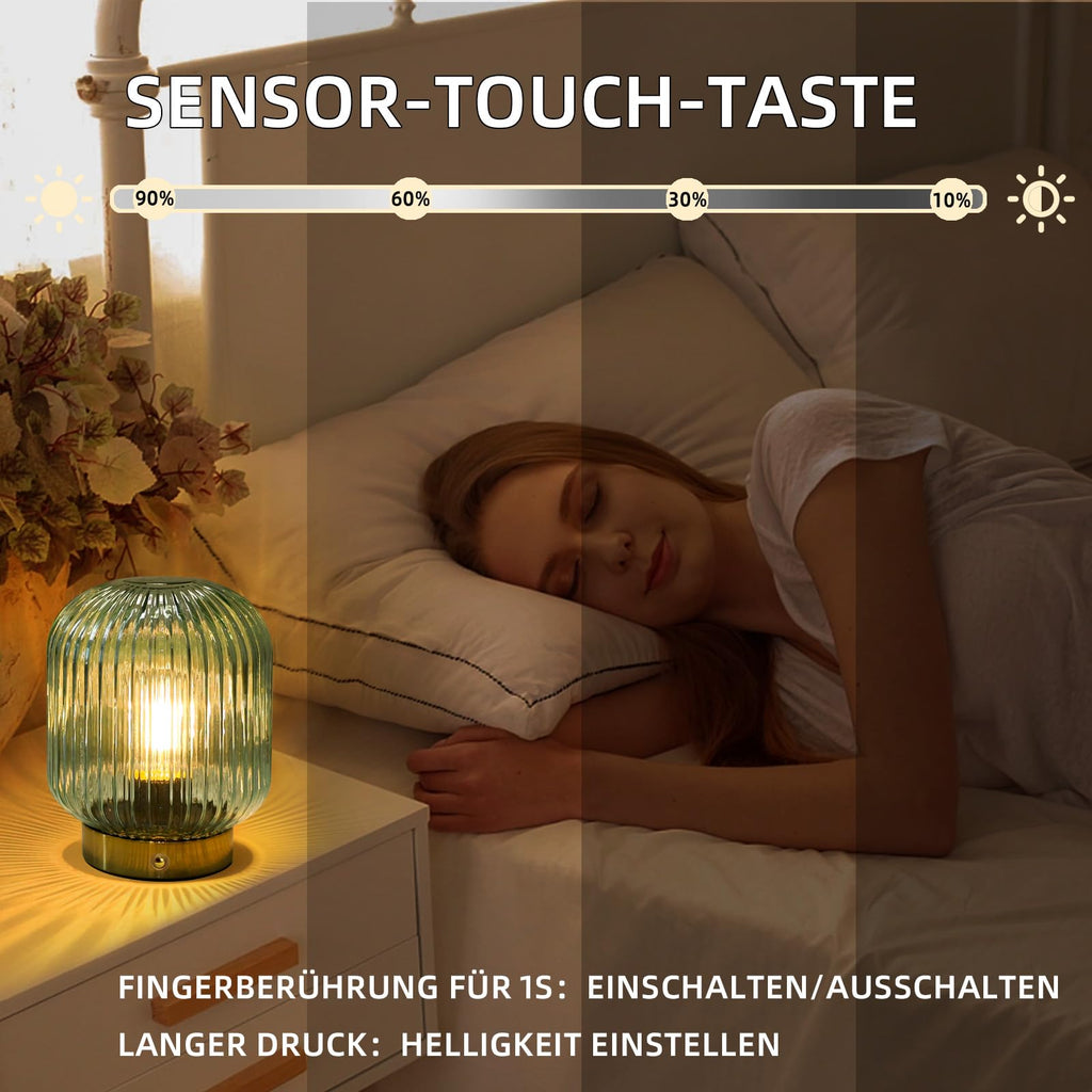 Rechargeable Table Lamp,Cordless Lamp with Memory Function,Green