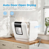 MDC17P2DWW Countertop Dishwasher Portable with 6L(1.59G) Built-in Water Tank, 5+2 Programs, Auto Door Open