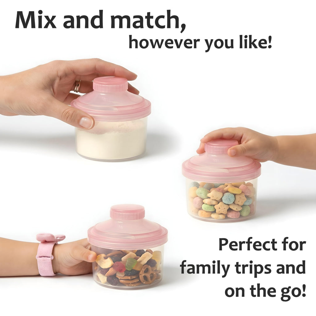 Formula Container to Go - Baby Essentials, Stackable Formula Dispenser for Night Feedings, Snacks and More - 2 Pack