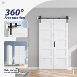 42X84(Double 21x84) Bifold Door Bi-fold Barn Doors White Double with 46" Hardware Track Kit Included