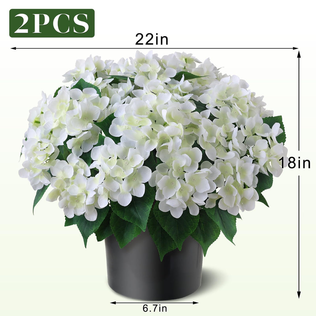 2 Sets Artificial Flower Topiary Ball Trees for Porch (White)