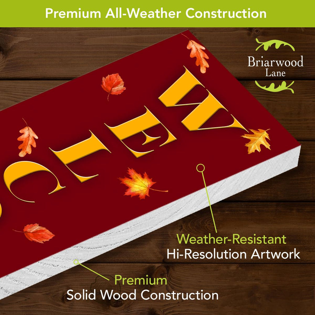 Fall Double Sided Reversible Pine Porch Leaner 47x9.5 Fall Foliage/Snowman For Fall Porch Leaner