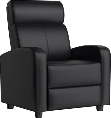Recliner Chair PU Leather Recliner Sofa Home Theater Seating with Lumbar Support Overstuffed High-Density Foam & Pocket Springs, Push Back Recliners Armchair for Living Room
