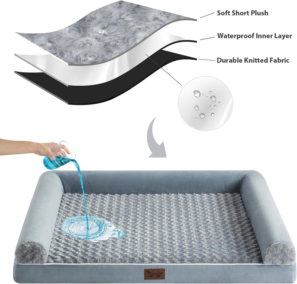 Orthopedic Dog Bed Extra Large Big Comfy Pet Couch Sofa Bed with Removable Washable Cover & Nonskid Bottom for Medium