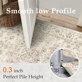 9x12 Neutral Area Rug Beige Vintage Living Room Bedroom Washable Carpet Non-Slip Soft Low Pile Farmh