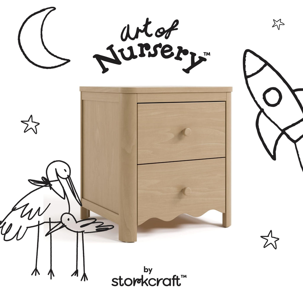 Casablanca 2 Drawer Nightstand, Driftwood