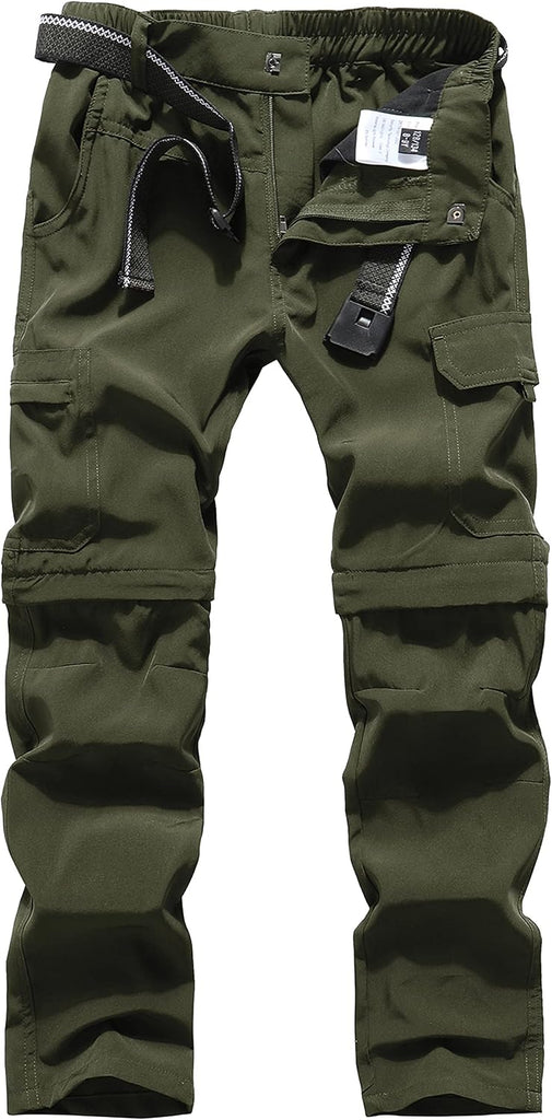 Kids Hiking Cargo Pants Convertible Zip Off