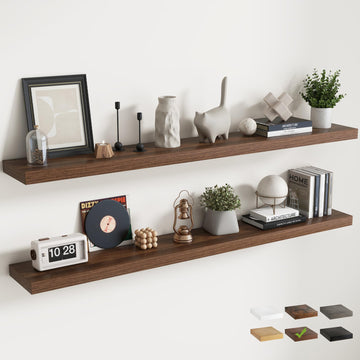 72 Inch Floating Shelves for Wall 2 Pack, 8"D Wood Gra Shelves