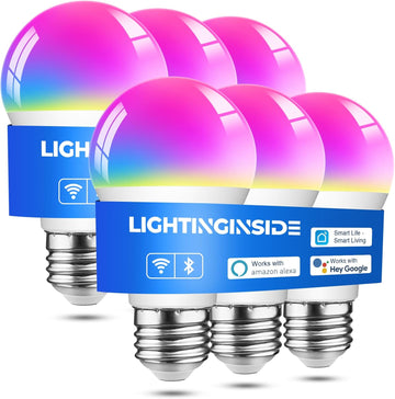 Smart Light Bulbs 6 Pack, Smart Bulb Works with Alexa/Google Home/SmartLife, CRI>90, RGBCW Color Changing Light Bulbs
