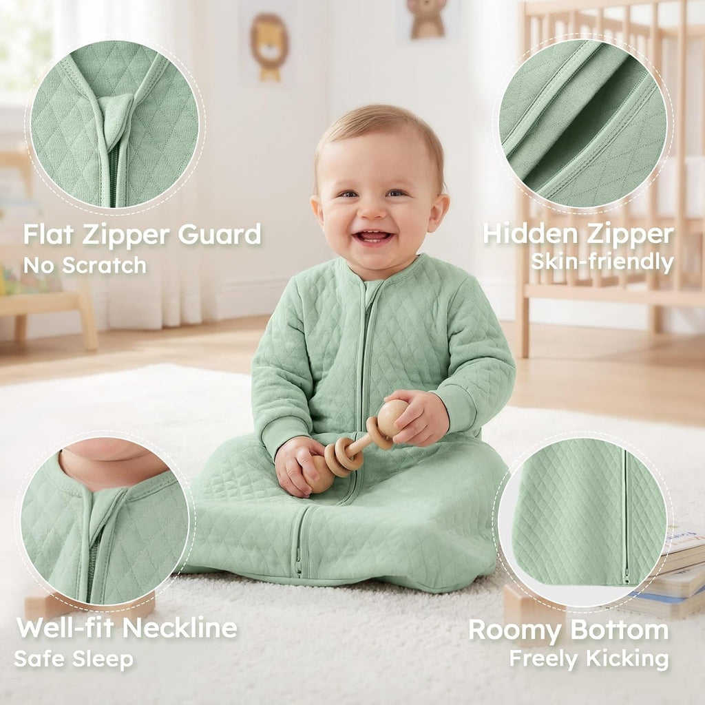 Long Sleeve Sleep Sack,1.0 TOG Baby Wearable Blanket