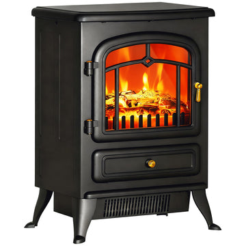 22" Electric Fireplace Heater Stove 725W/1450W Black