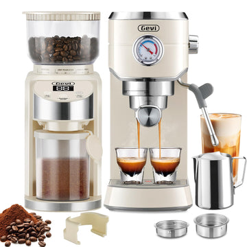 20 Bar Espresso Machine with Conical Burr Anti-Static Coffee Grinder