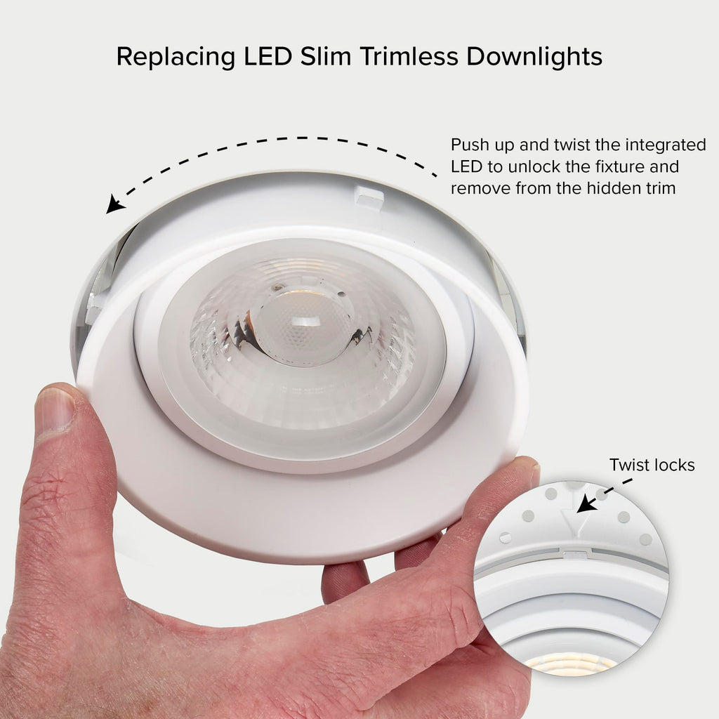 4 in. Slim Trimless LED Eyeball Gimbal Downlight, 950 Lumens 5 CCT