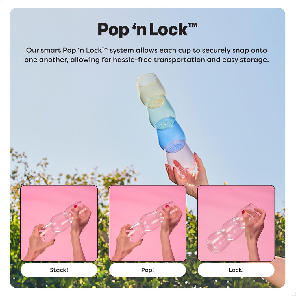 POP 12oz Rocks SET OF 12, Premium Quality, Recyclable, Unbreakable & Plastic Cocktail Glasses, 12 Count (Pack of 1)
