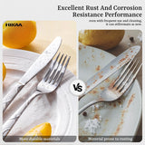 40 Pieces Stainless Steel Silverware Set, Modern Flatware Set for Kitchen, Mirror Polished Cutlery Set with Forks