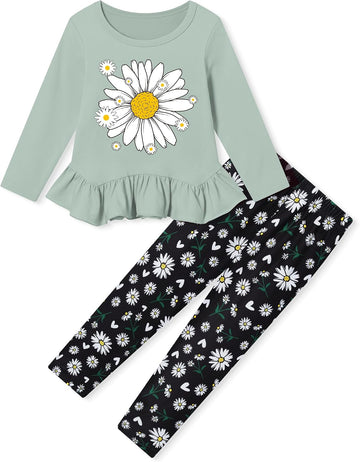Girls' clothing sets Fall Long Sleeve Top Pants Set
