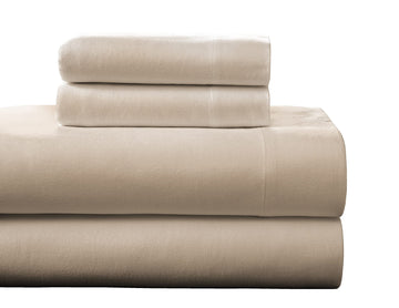 Heavy Weight Flannel Sheet Set, Linen - Warm & Cozy - 100% Cotton Flannel Pre-Shrunk -170 GSM -Deep Pockets