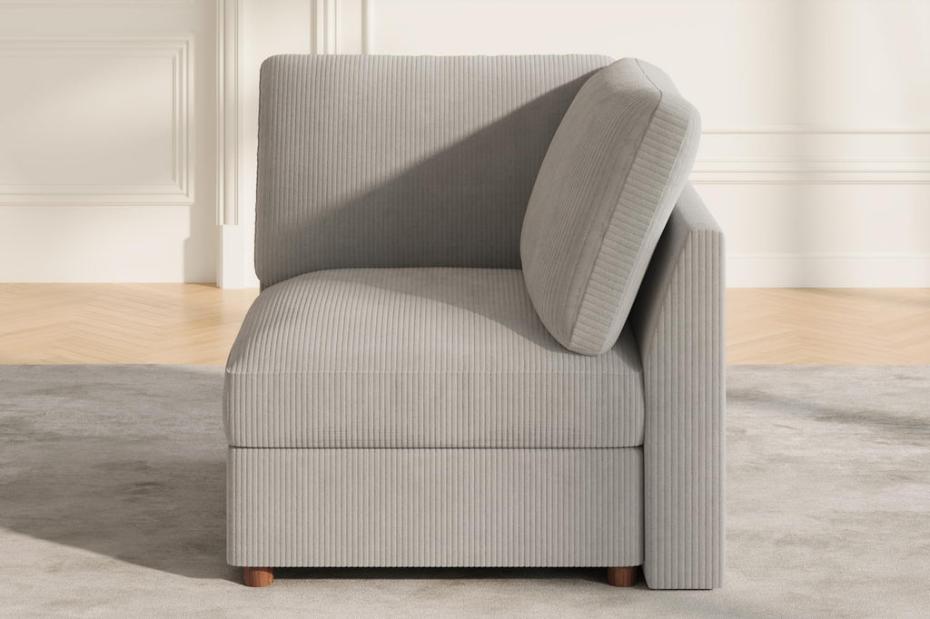 Corner Module for Corduroy Sectional Couch, Light Gray