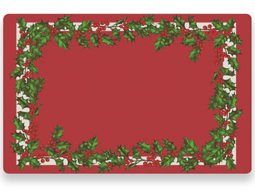 50 Sheets Christmas Placemats, Xmas Plants Red Paper Placemats