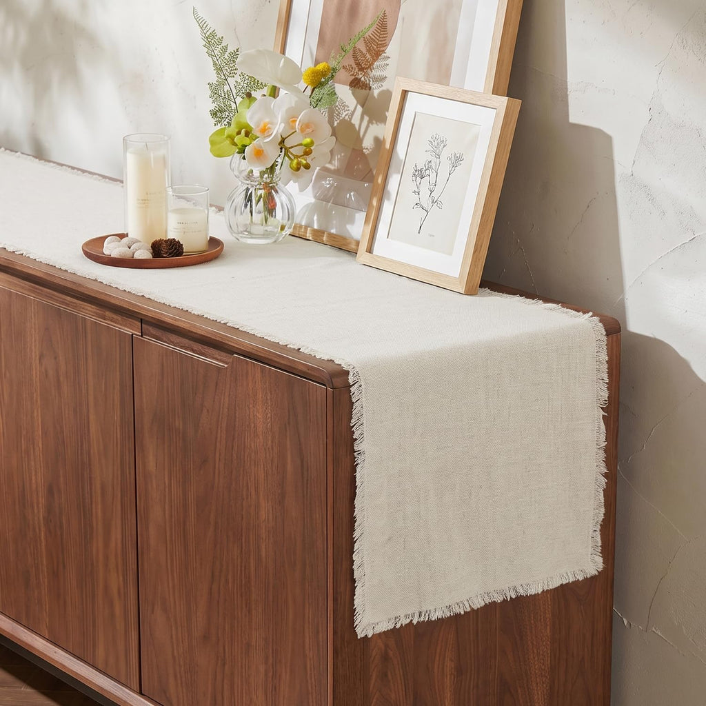 Frayed Edge Table Runner - Natural