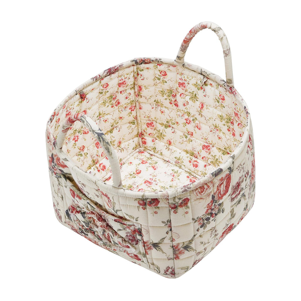 Boho Fabric Storage Basket, Large Capacity Laundry Basket, 12.2'' x 10.23'' x 10.23'' Collapsible Laundry Hamper with