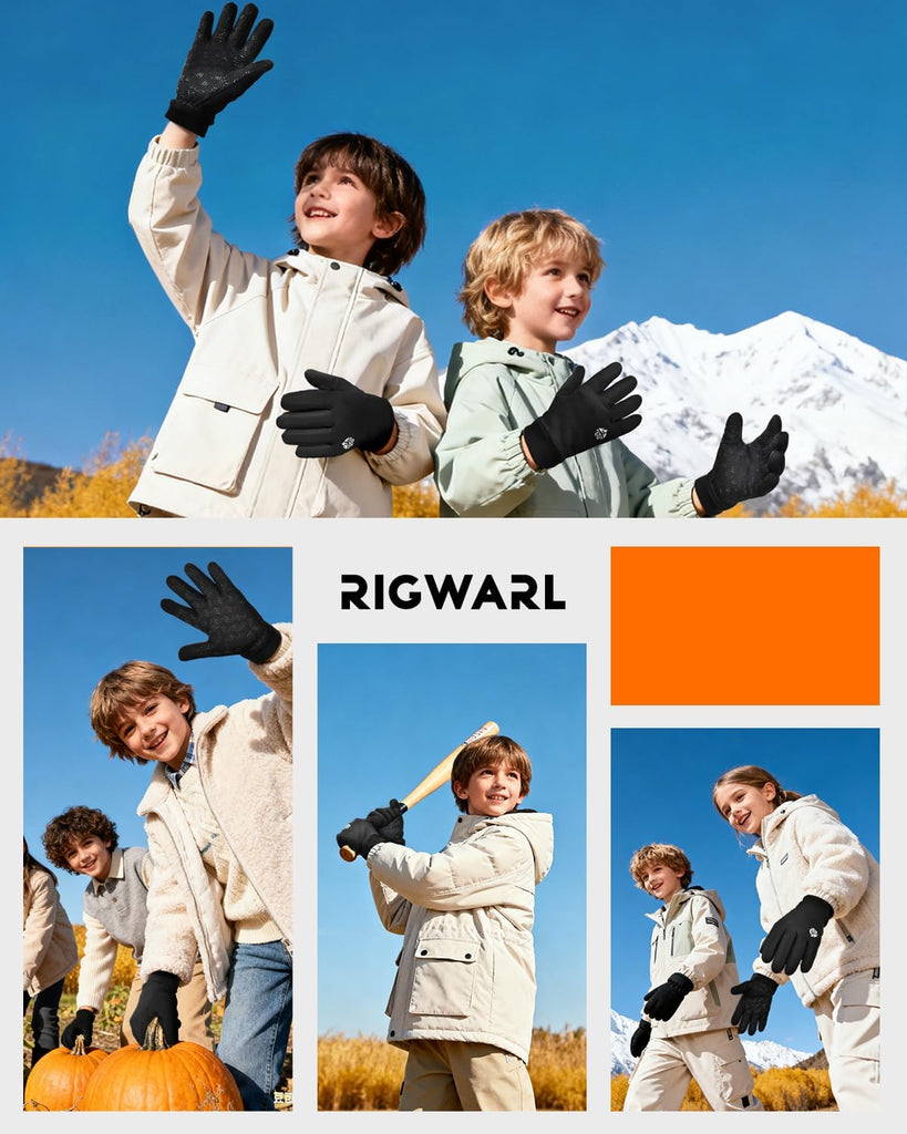 Kids Winter Gloves for Boys Girls, Warm Touchscreen