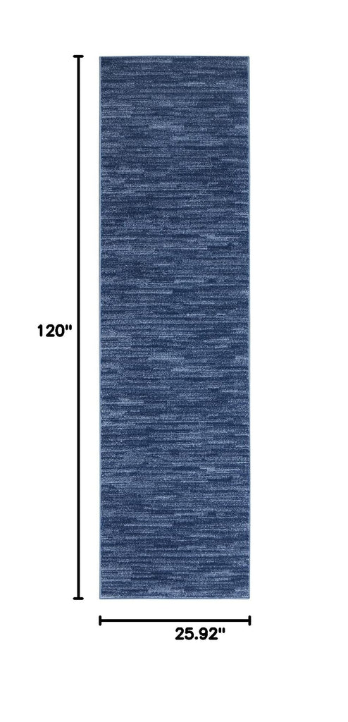 Essentials Navy Blue 2'2" x 10' Area Rug - Easy Clean, Non Shedding, Bed Room, Living Room, Dining Room, Kitchen