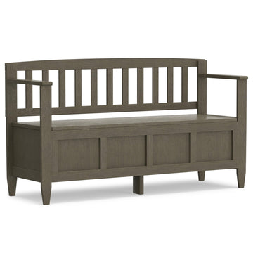 Brooklyn 48" Wide Solid Wood Storage Bench in Farmhouse Grey