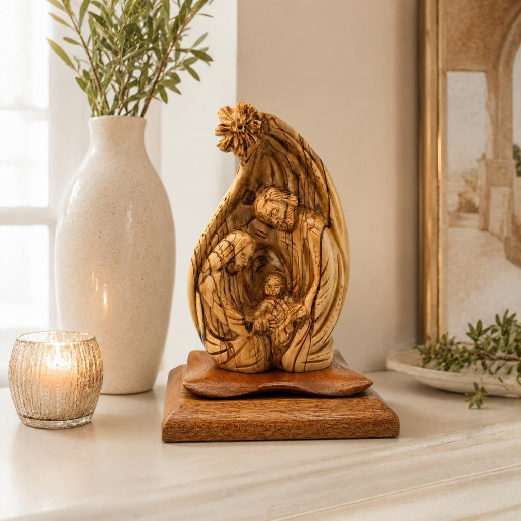 Handcrafted Olive Wood Nativity Scene Handmade Christmas Decor from Bethlehem