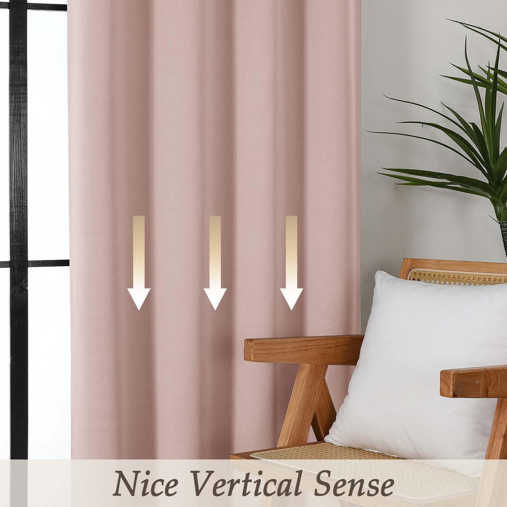 Blush Pink Blackout Curtains 84 Inches Long 2 Panels