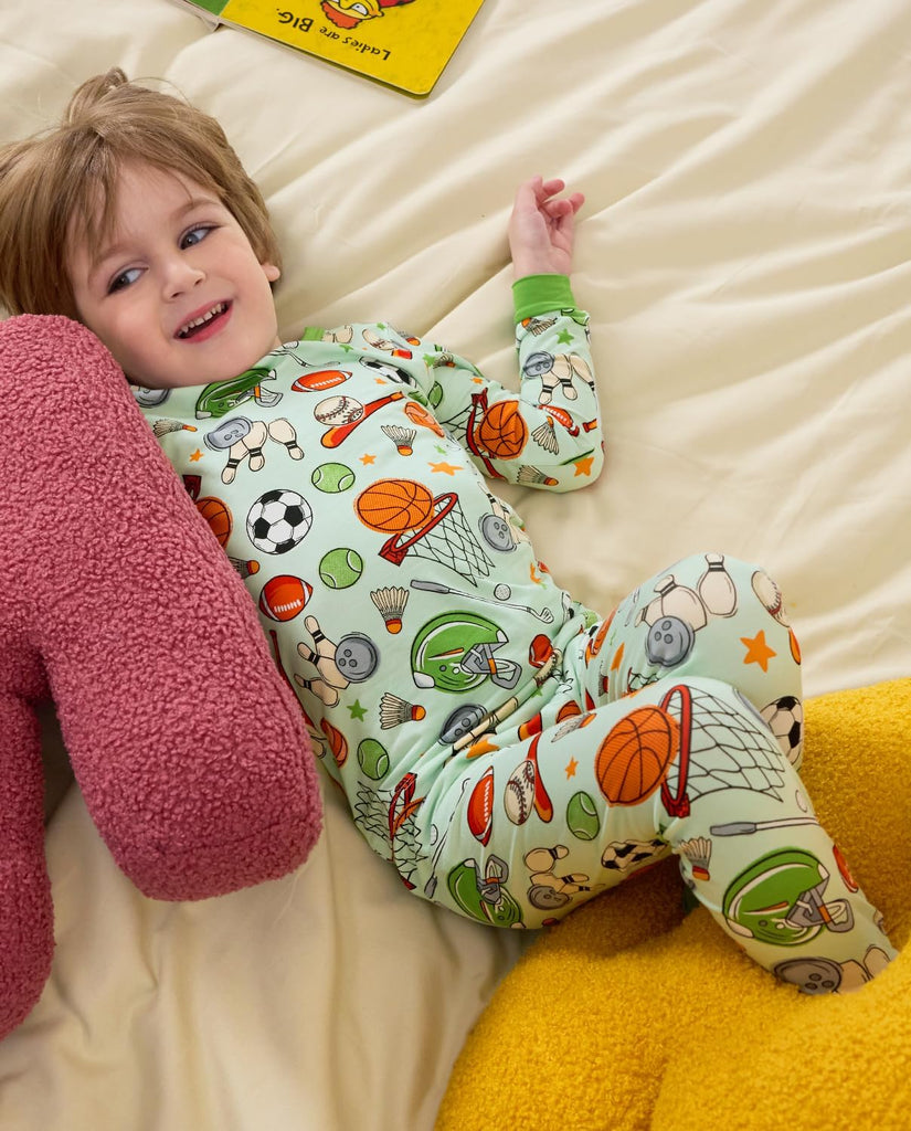 Bamboo Viscose Toddler Kids Pajamas Set, Long Sleeve Boys