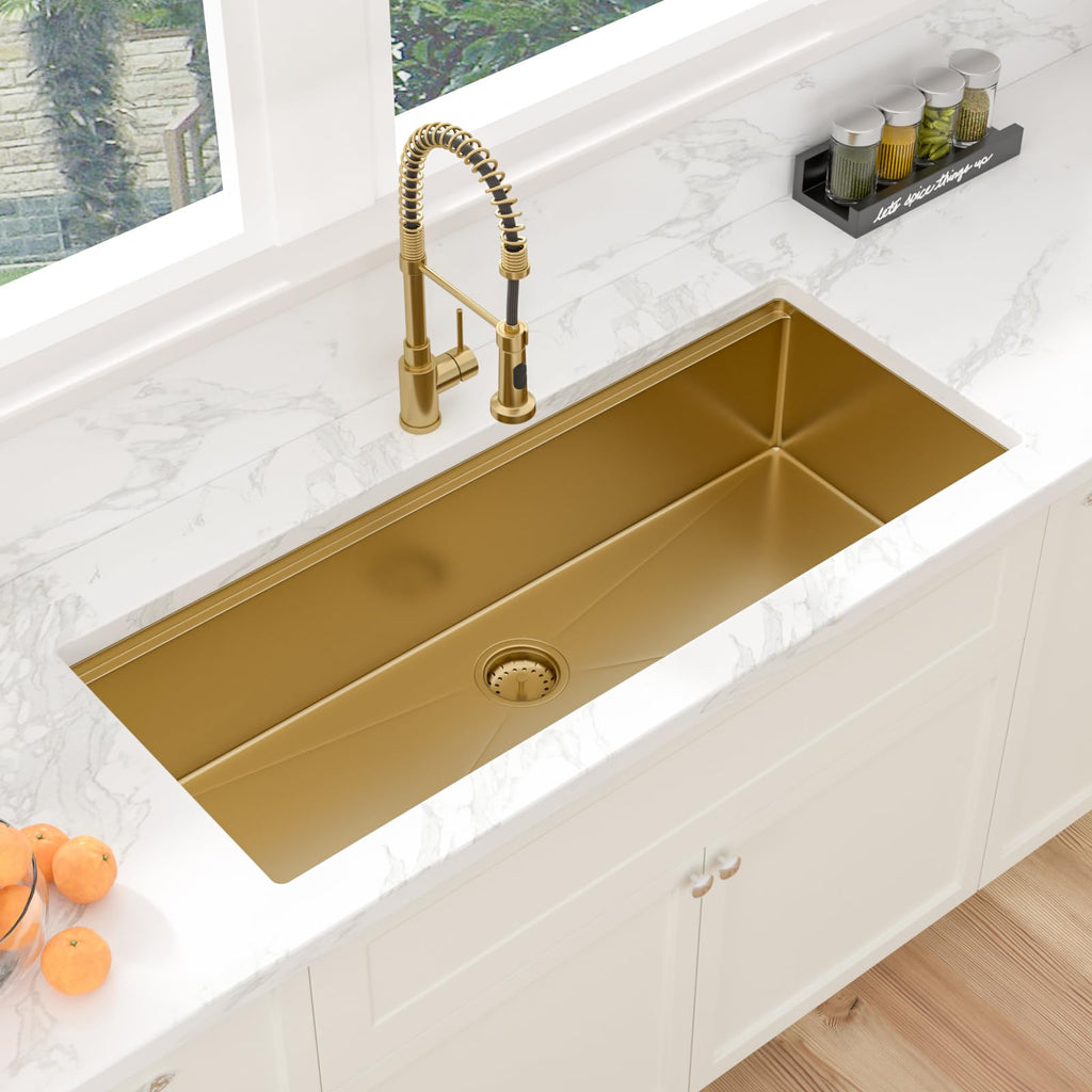 45 Gold Undermount Kitchen Sink 45x19 Inch Workstation Large Sinks