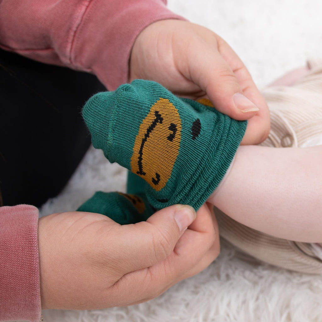Baby Boy Socks Set of Non-Slip Grip, Soft Cotton & Toddler Socks - Bold