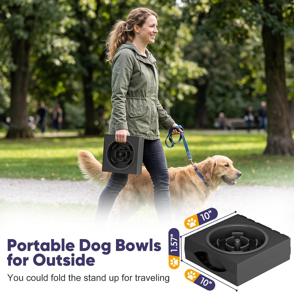 Elevated Dog Bowls Large Breed Raised Dogs Bowl Stand Large/Medium Sized Dog Slow Feeder Dogs Bowls Food Water Stands