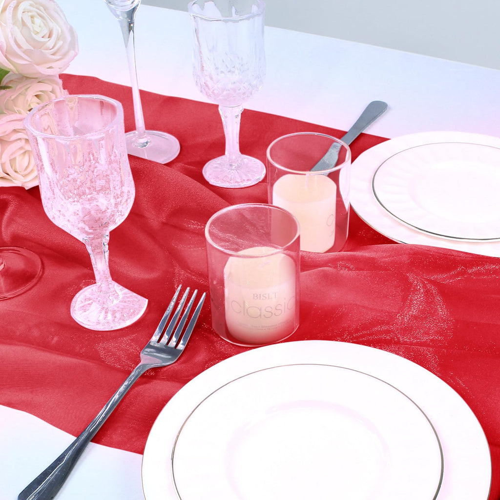 Red Sheer Organza Fabric by The Yard 60" Wide (2 Yards)