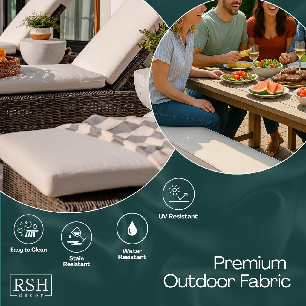 Deep Seating Cushion with Pillow Back | 24" x 26" x 5" Seat | Water and Fade-Resistant Spun Fabric | Outdoor Chair