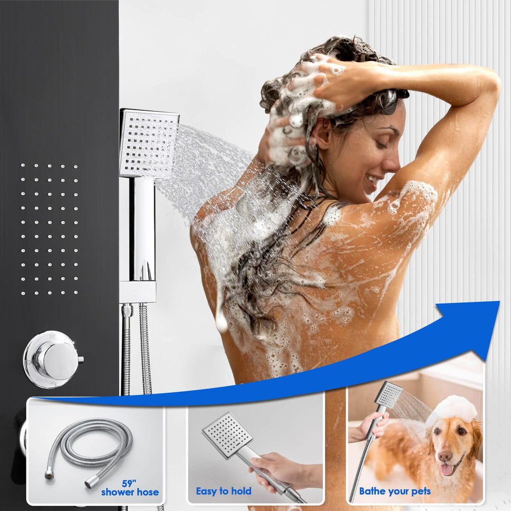 Shower Panel Tower System with 4 Shower Modes, 46.5", No Led Lights