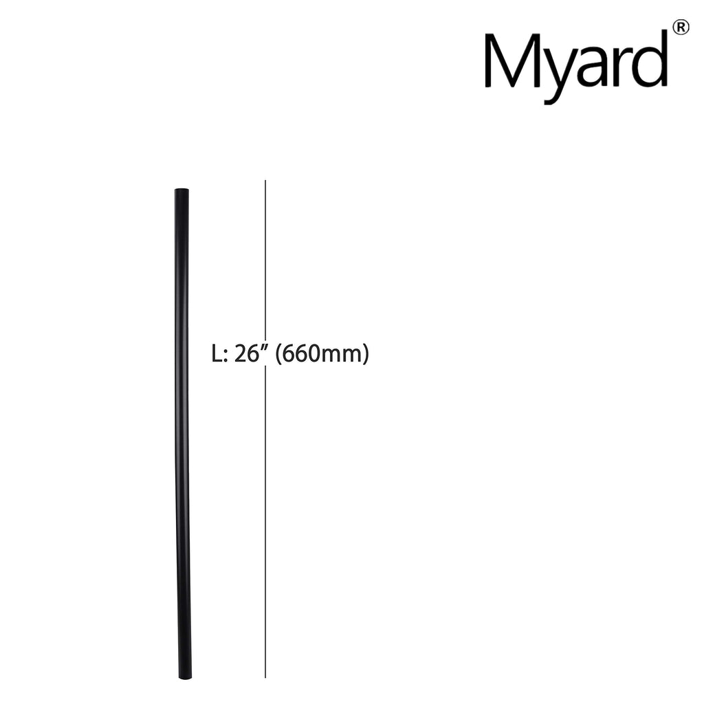 26'' Classic Hollow Round Iron Heavy-Duty Deck Balusters, Matte Black