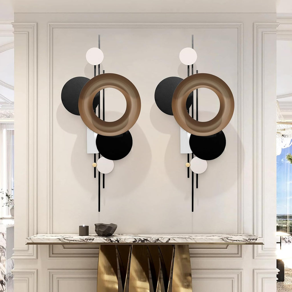 Modern Geometric Large Metal Wall Art 3D Wall Sculptures Handmade Wall Hanging Wall Decoration/Dinning