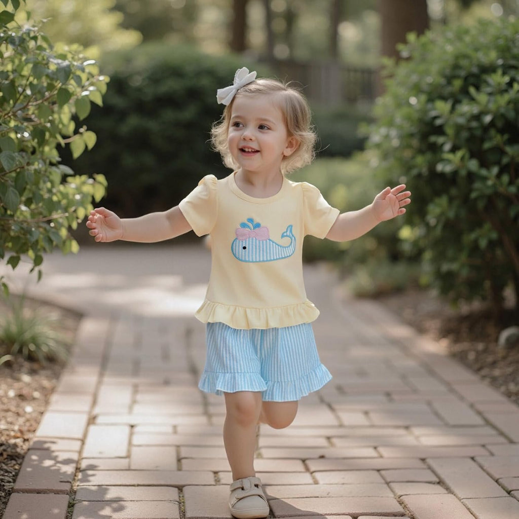 Toddler Baby Girl Summer Clothes T-Shirt Shorts Set Cute Outfits