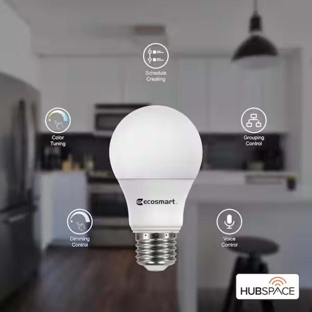 Smart LED Bulb 60W A19, Wi-Fi Dimmable with Adjustable Brightness and Temperature, Compatible with Alexa, Google
