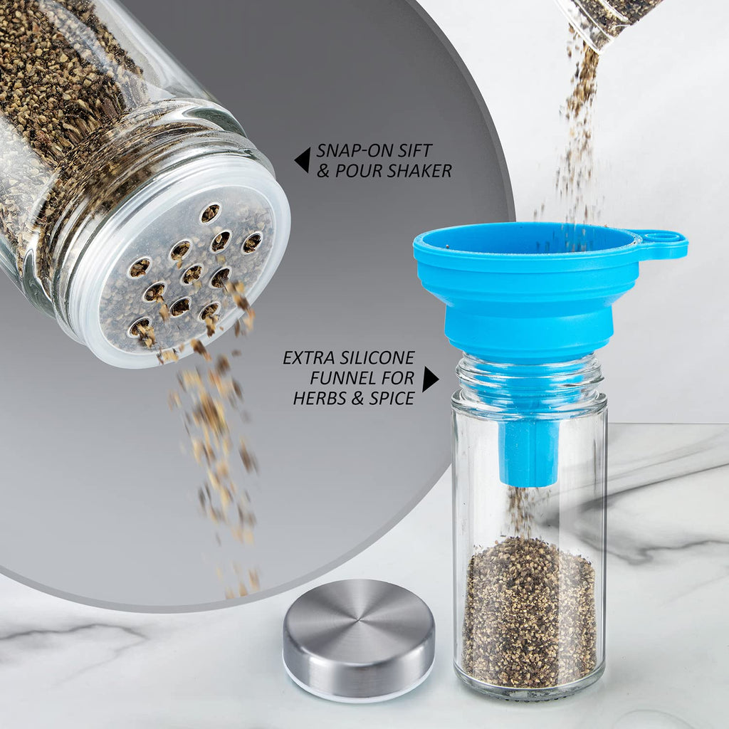 Rotating Spice Rack Organizer with Jars(20Pcs), Seasoning Organizer for Cabinet, Kitchen Spice Racks for Countertop