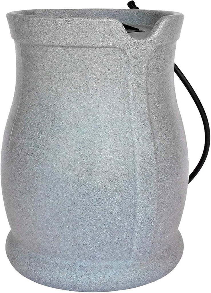 Catalina 45-Gallon Rain Barrel - BPA-Free Flat-Back Design with 3.5 Foot Garden Hose, Shut-Off Thumb Valve, and Fixed