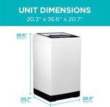 Small Portable Washer, Washing Machine for Household Use, Portable Washer 1.7 cu.Ft with 8 Cycles, Transparent Lid &