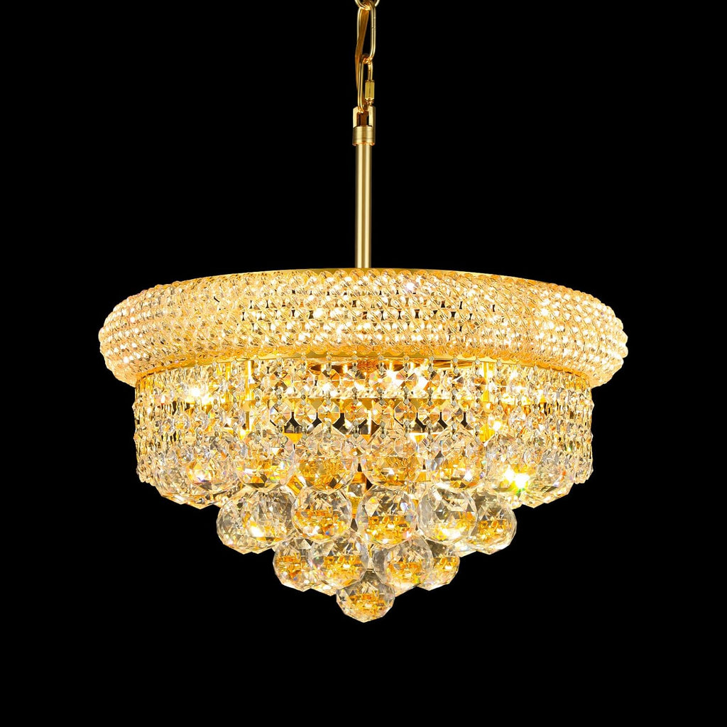 Crystal Chandeliers for Dining Room Light Fixture Over Table_Empire Style K9 Crystal Chandeliers for Bedroom_4 Lights Gold Luxury Lighting Fixtures for Entryway Kitchen Island Foyer Hallway A108-B0DBV28M3H