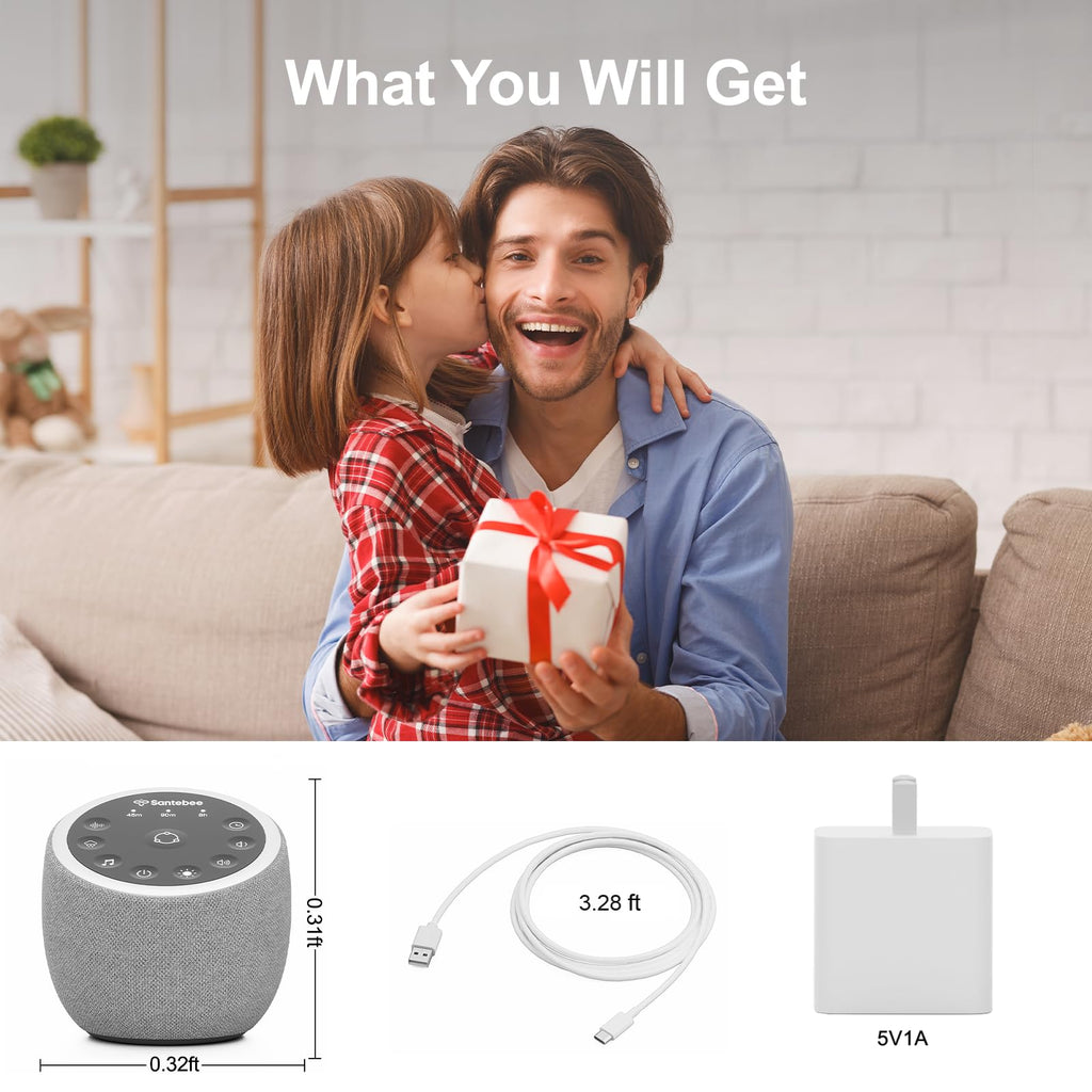 White Noise Sound Machine for Sleep Smart with 388 Sounds&3 Custom Buttons