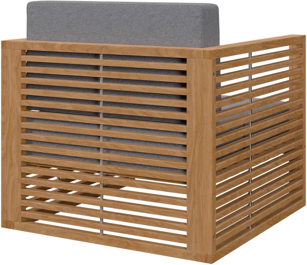 Carlsbad 3-Piece Teak Wood Outdoor Patio Set in Natural/Gray
