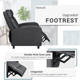 Recliner Chair, Recliner Sofa PU Leather for Adults, Recliners Home Theater Seating with Lumbar Support